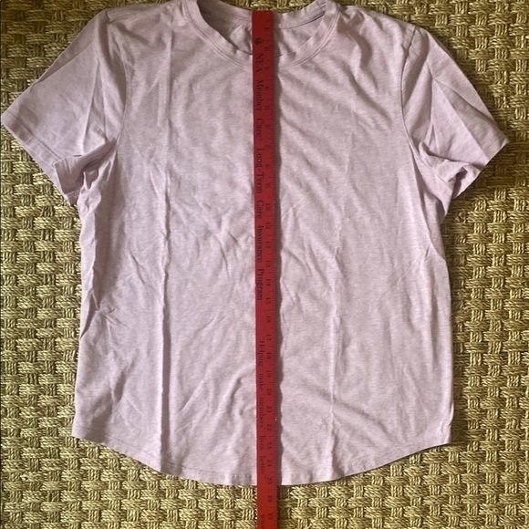 Lululemon Love Crew Heathered Pink/Lavendar Women's Stretch T Shirt - Picture 5 of 5